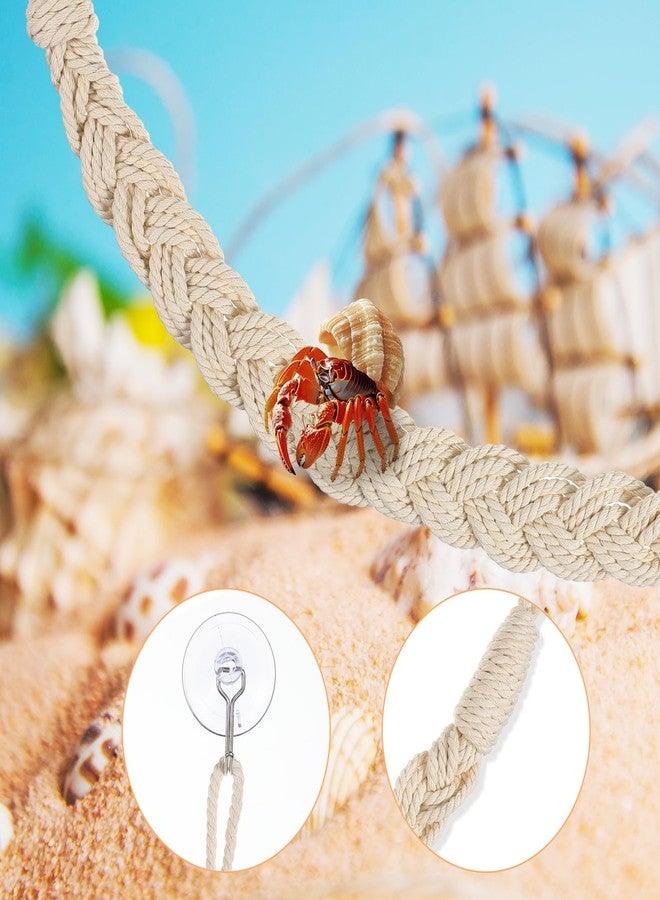 ولهيف مجموعة ألعاب تسلق سرطان البحر الناسك من WLLHYF، قطعتان، سلم حبل للزواحف بطول 24 بوصة مع أكواب شفط، ملحقات حوض الزواحف، ديكور موطن للسحالي، الوزغات، الثعابين، ضفادع الأشجار - Image 3