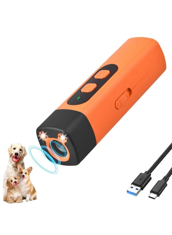 جهاز منع نباح الكلاب بالموجات فوق الصوتية، جهاز فعال وإنساني لمنع نباح الكلاب، مزود بمصباح يدوي LED (برتقالي) - Image 1