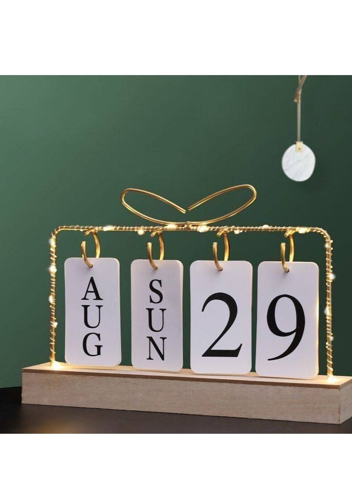 Generic Metal desk calendar and wooden base for office, home and kitchen decor  - Image 2