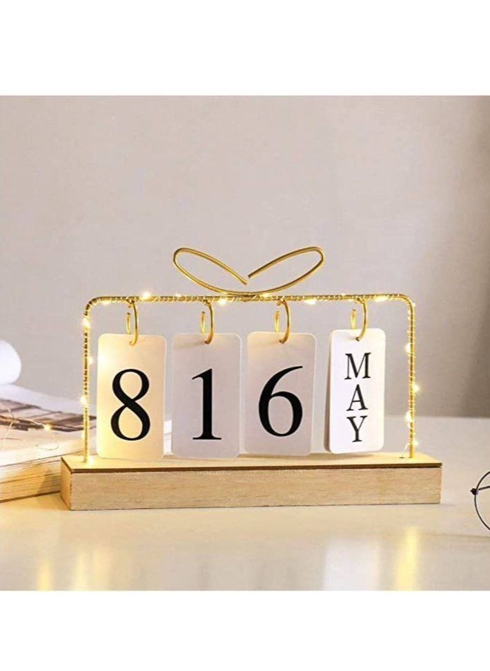 Generic Metal desk calendar and wooden base for office, home and kitchen decor  - Image 4