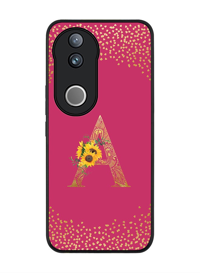 Stylizedd For Vivo V50 / vivo V50e 5G Case,Slim fit Camera Protection, Shockproof Thin Phone cover  - Custom Floral Monogram - A ( Deep Pink ) - Image 1