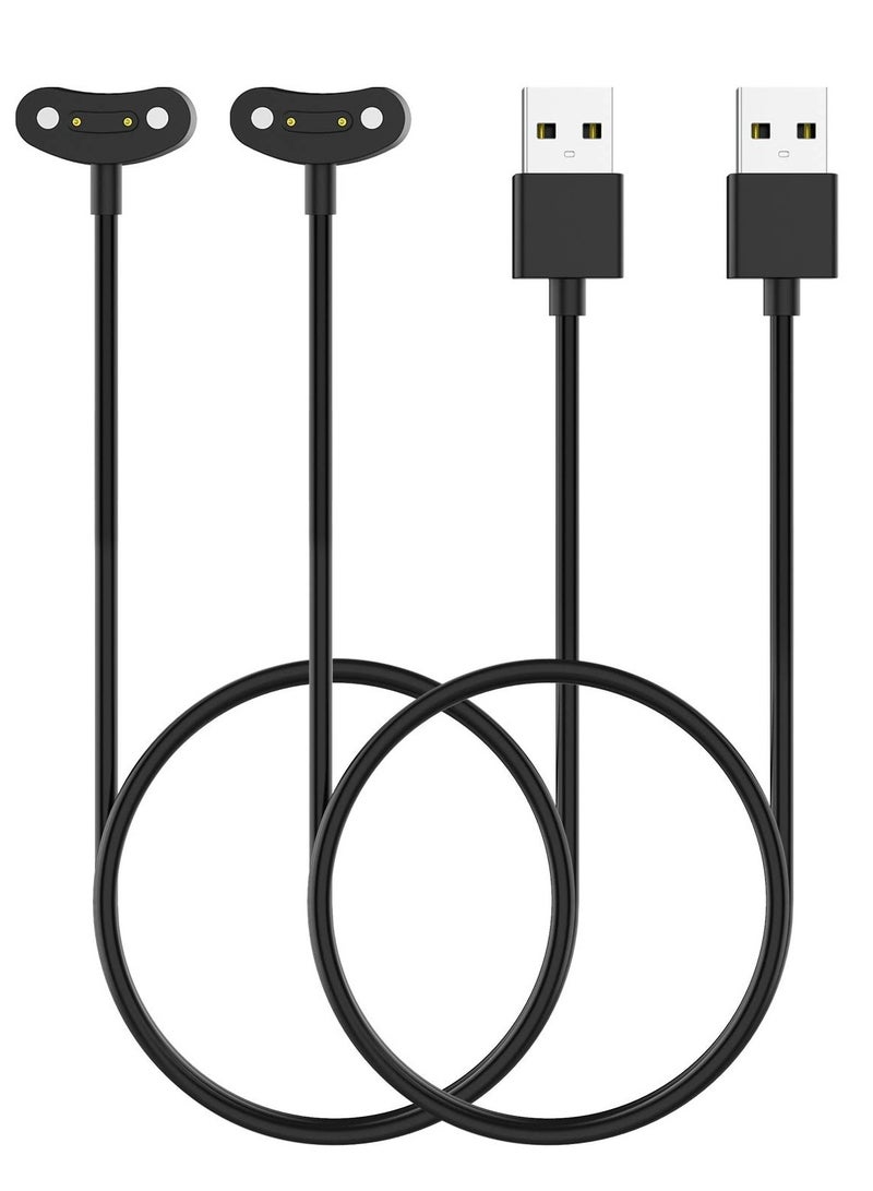 حزمة مكونة من 2 كابل شحن متوافق مع تيك ووتش بروإكس/ إي 3/ برو 3/ برو 3 LTE3 وغيرها. كابل شحن محمول بديل بقاعدة مغناطيسية لشحن الساعات الذكية (أسود) - Image 1