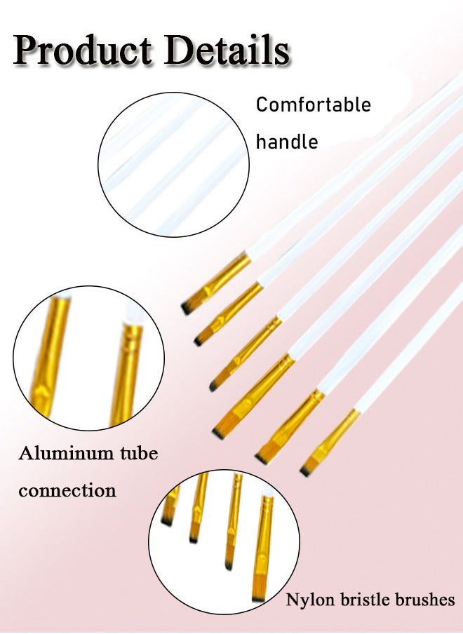 GBQ 6Pcs Artist Flat Nib Brush Set Art Paintin Supplies Minimalist Transparent  - Image 3