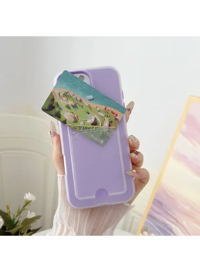 Light Purple 2 In 1 Card Holder Phone Case Compatible with IPhone 16 Pro Max - Image 4