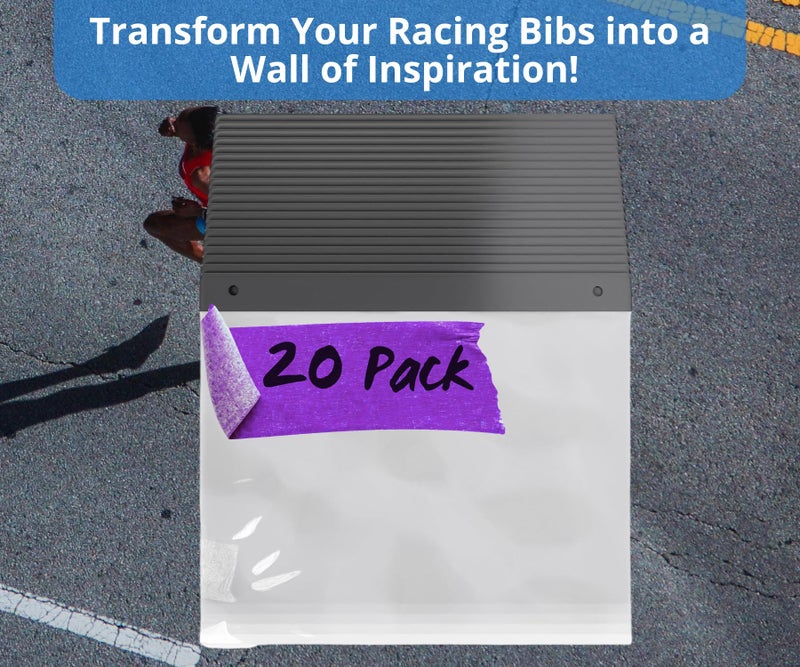 BLAUBECK Race Bib Vinyl Holder 20 Pack, Clear Bib Boards Sleeves Protector for Runners, Race Bib Display, Marathon Bib Display, Running Bib Holder(20 Extra Bib Sleeves) - Image 2
