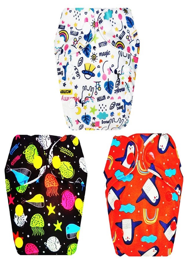 Dumbledo Premium Newborn Cloth Diaper with Integrated Soaker (Pack of 3) | Hypoallergenic | 6-Layer Absorbent Pad | Travel Friendly | All-Day Wear | 0 - 4 Months | Unisex Baby - Image 1
