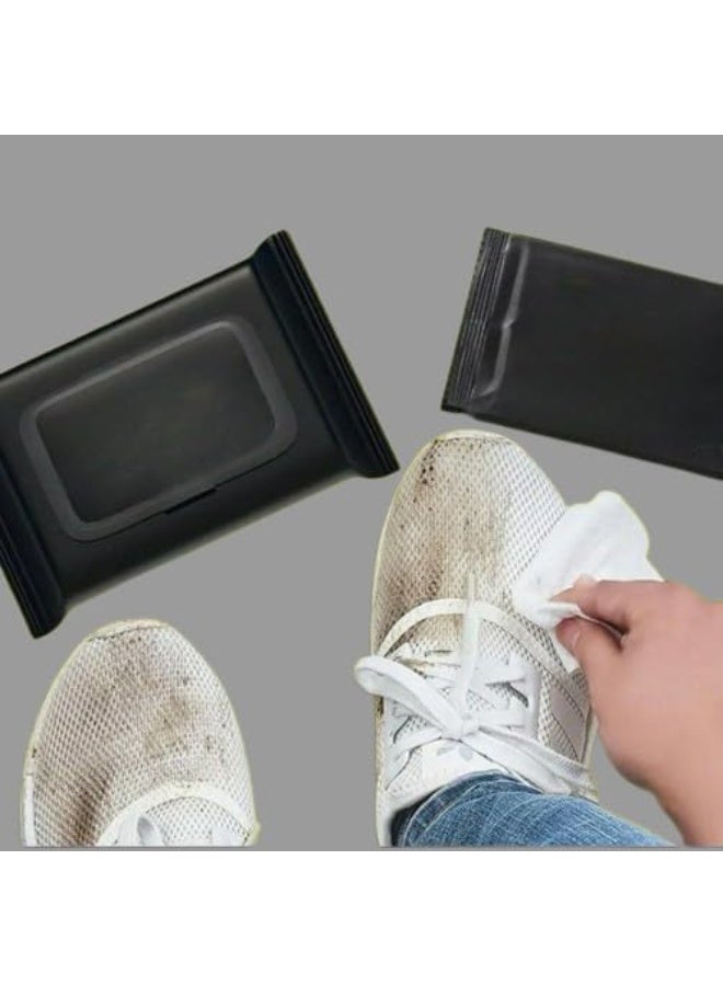 مناديل تنظيف وتلميع الأحذية 3 قطع - باكت 80 منديل سريع لإزالة الأتربة والطين والأوساخ مثالية للكوتشي الأبيض وتنظيف الشنط والمحافظ(HY) - Image 2
