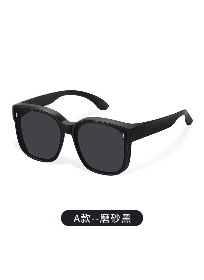Generic - Mens High-End Feel Eyewear Clip-On Sunglasses Drivers Special Summer Sun Protection Polarized Too Womens Near-Sighted Glasses Matte Black - Image 1