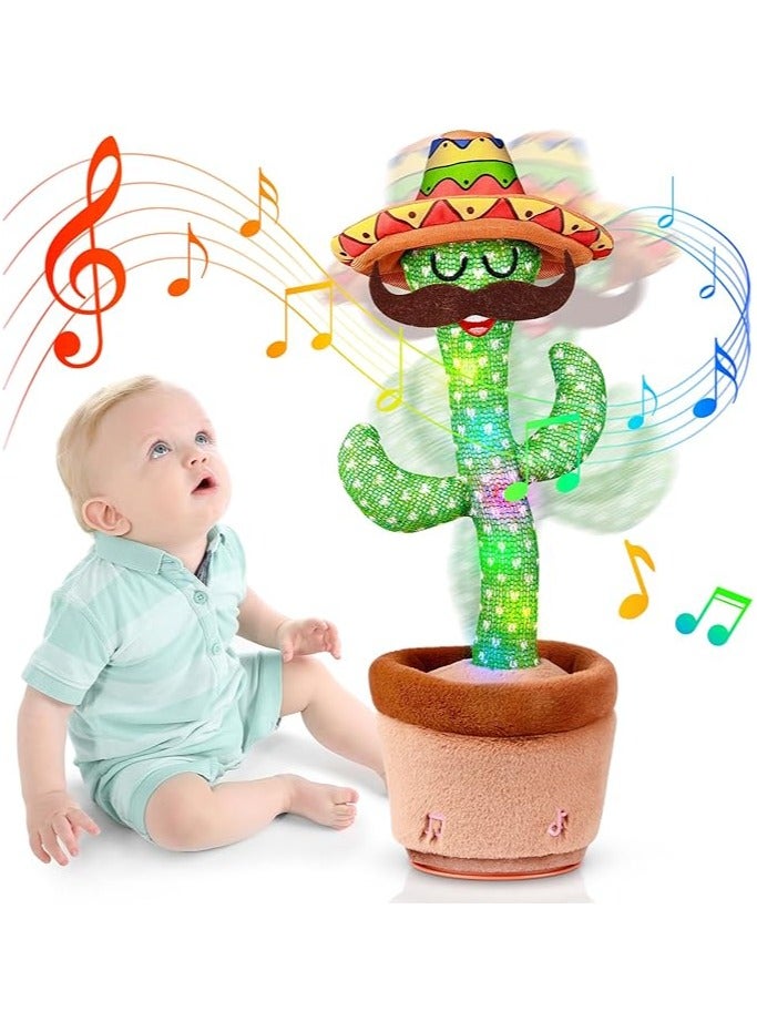 Talking Cactus Toy Baby boy and Girl Repeat What You say boy Toy Talking 15 Seconds Recording Music Toy Cactus Baby Toy with LED, Repeat, Dance, Record