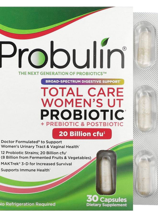 Probulin Total Care Women’s UT Probiotic 20 Billion CFU 30 Capsules 