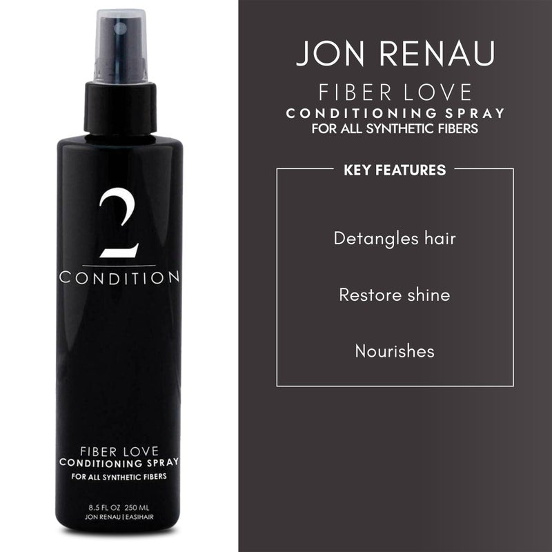 Jon Renau Fiber Love Synthetic Conditioning Spray, 8.5 oz – Leave-In Conditioner for Wigs, Toppers & Hair Extensions – Detangles, Restores Shine & Protects Synthetic Fiber - Image 3