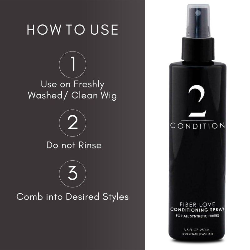 Jon Renau Fiber Love Synthetic Conditioning Spray, 8.5 oz – Leave-In Conditioner for Wigs, Toppers & Hair Extensions – Detangles, Restores Shine & Protects Synthetic Fiber - Image 5