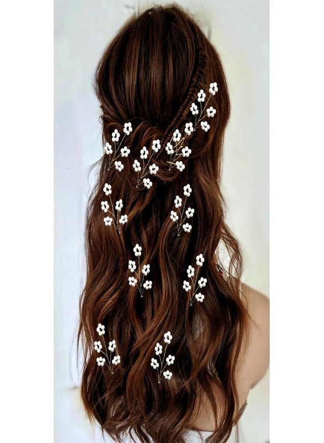 Ansh Attractive Artificial Metal Hair Pins | Floral White Pearls Clips/Juda Pins | Hair Accessories for Women & Girls (Combo Pack of 2505 & 2506) - Image 4