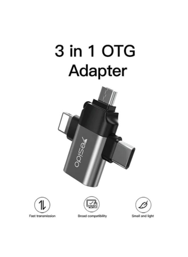 Yesido 3 In 1 OTG USB 2.0 Supper Fast Data Transmission GS16 - Image 1