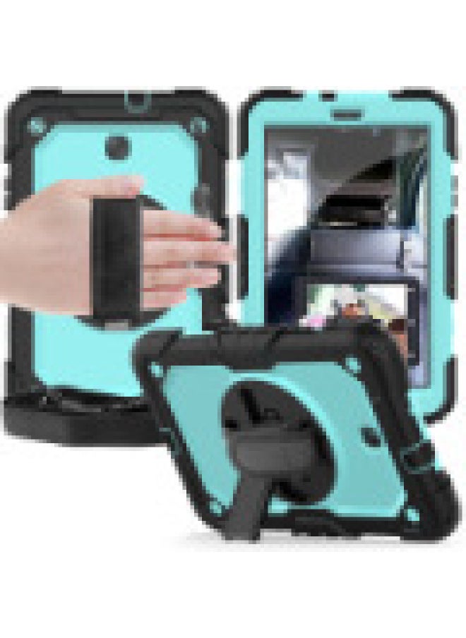 Suitable For 2019 Ipad7 Generation Flat Protective Cover Pro11 Inch 360 Degree Rotating Bracket Handheld Strap 9.7-Color:Black Light Blue ]-Applicable Model:2018/2017/air2/proipad9.7 (generic)  - Image 1