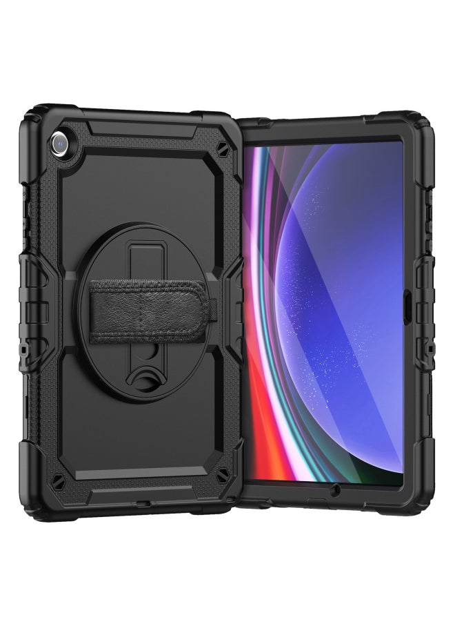 Suitable For 2019 Ipad7 Generation Flat Protective Cover Pro11 Inch 360 Degree Rotating Bracket Handheld Strap 9.7-Color:Black Light Blue ]-Applicable Model:2018/2017/air2/proipad9.7 (generic)  - Image 5