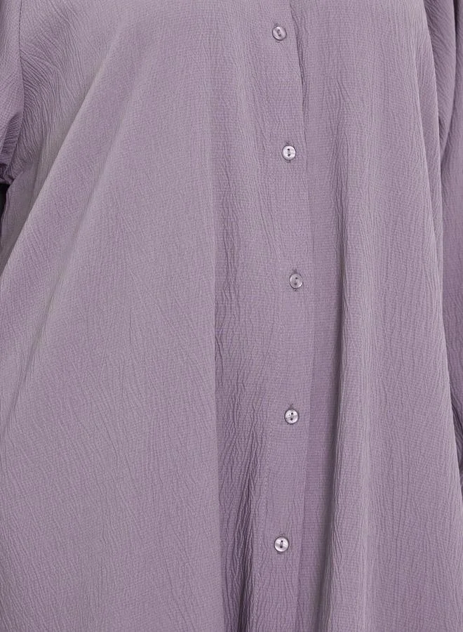 Amirah  Women Purple Buttoned A-Line Crepe Jalabiya for Women | Best Price UAE