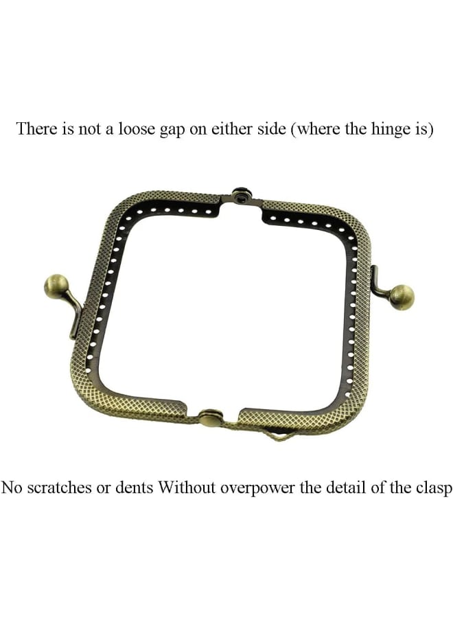 Purse Bag Kiss Clasp Frame Lock 4.13inch Arch Metal Vintage Clutch Clip Easy Smooth Open Close No Scratch Loose Gap Rattling for DIY Crochet Fabric Coin Purse Leather Bag Sewing 4pieces Bronze - Image 4