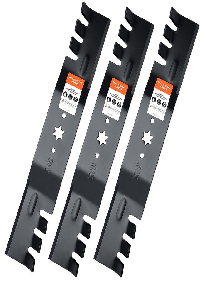 Grasscool 54 Inch Mower Blades for MTD Cub Cadet 742-0677 942-0677 RZT54 RZT-S54 SLT1554 GT1554 LGT1054 GT1054 GTX1054 T310 54''Deck Lawn Mower (Toothed Mulching) - Image 1