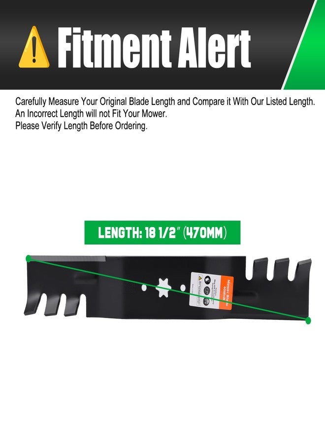 Grasscool 54 Inch Mower Blades for MTD Cub Cadet 742-0677 942-0677 RZT54 RZT-S54 SLT1554 GT1554 LGT1054 GT1054 GTX1054 T310 54''Deck Lawn Mower (Toothed Mulching) - Image 3