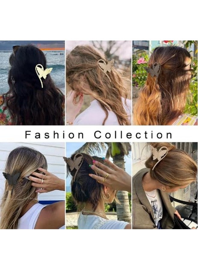 SIMAR ART set of 4 pcs random Matte Hair Clips for Thick Hair Square Claw Clips Hair Hair Claw (Multicolor) Butterfly Hair Claw Clips, 4 Pack, Large Size, Matte Finish, Black White Beige Grey - Image 5