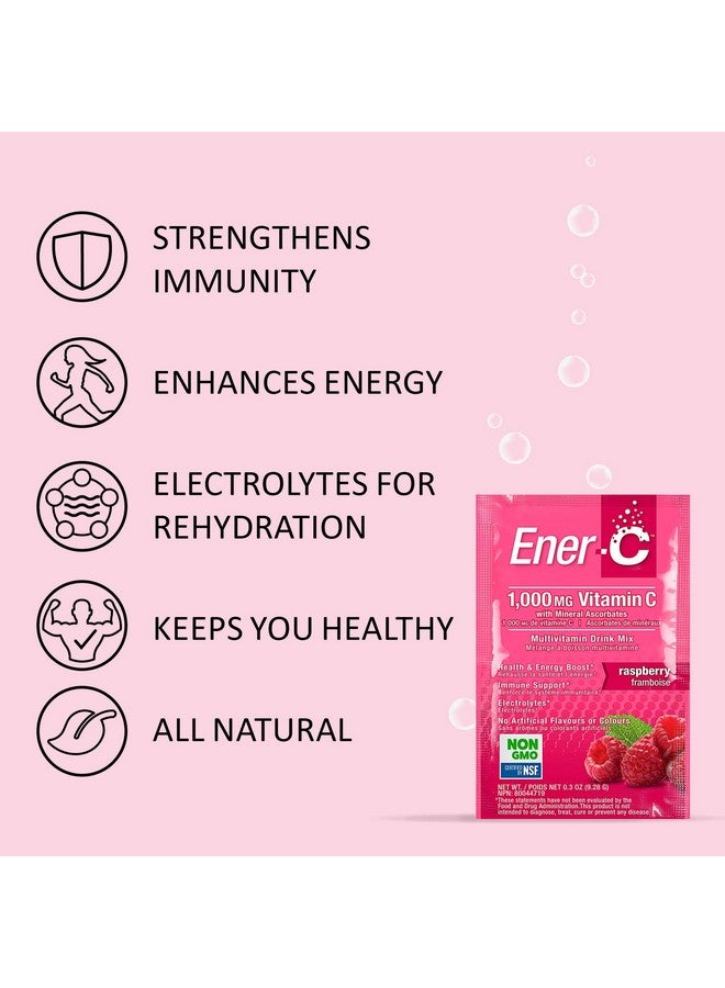 Ener-C Raspberry Multivitamin Drink Mix 1000Mg Vitamin C Nongmo Vegan Real Fruit Juice Powders Natural Immunity Support Electrolytes Gluten Free 30 Count (Pack Of 1) - Image 5