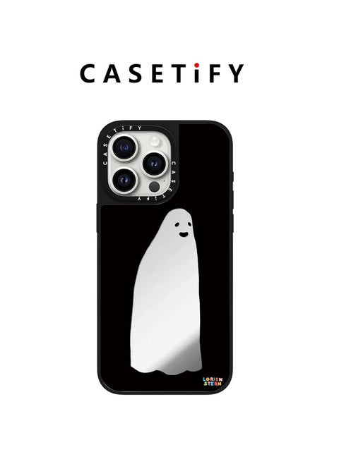 Mirror iPhone 14Pro Max/15 Pro Max/16 Pro Max Case Reflective 4.9ft Drop Protection Compatible with Magsafe Ghost Mirror Silver On Black