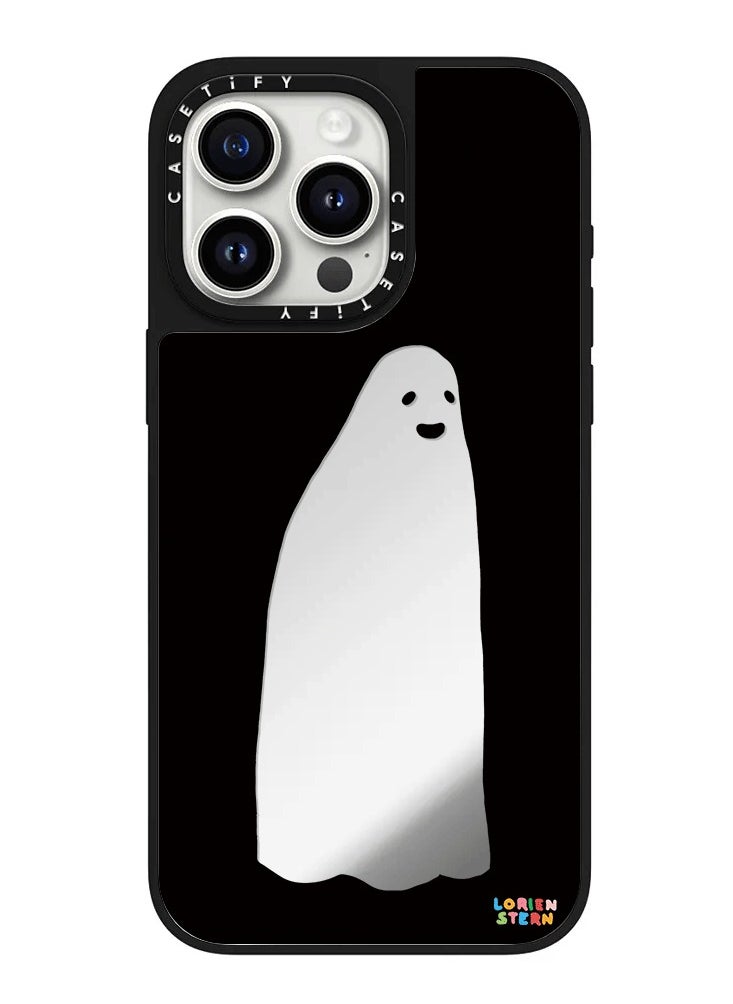 Casetify - Mirror iPhone 14Pro Max/15 Pro Max/16 Pro Max Case Reflective 4.9ft Drop Protection Compatible with Magsafe Ghost Mirror Silver On Black - Image 1