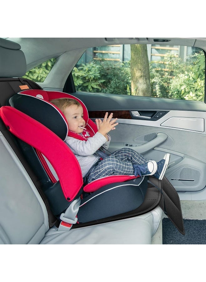 smartelf Smart elf Car Seat Protector, 2Pack Seat Protector Protects Child Seats with Thickest Padding and Non-Slip Backing Mesh Pockets for Baby and Pet, Black - Image 4