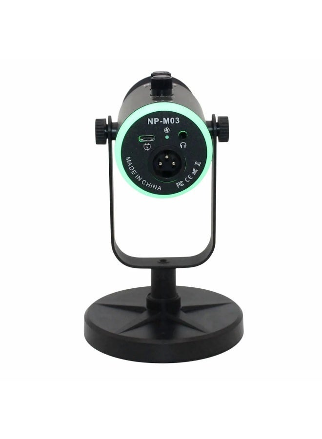 ني فو ميكروفون Neepho NP-M03 RGB للألعاب بمنفذ USB/Type-C مع خاصية إلغاء الضوضاء النشط، أسود - Image 2