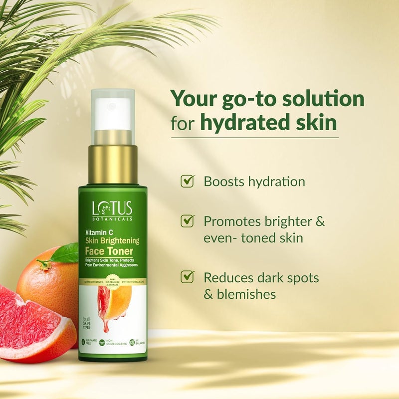 LOTUS BOTANICALS Lotus Botanicals Vitamin C Skin Brightening Face Face Toner 50ml Brightens Skin Tone Protects from Environmental Aggressors  - Image 4