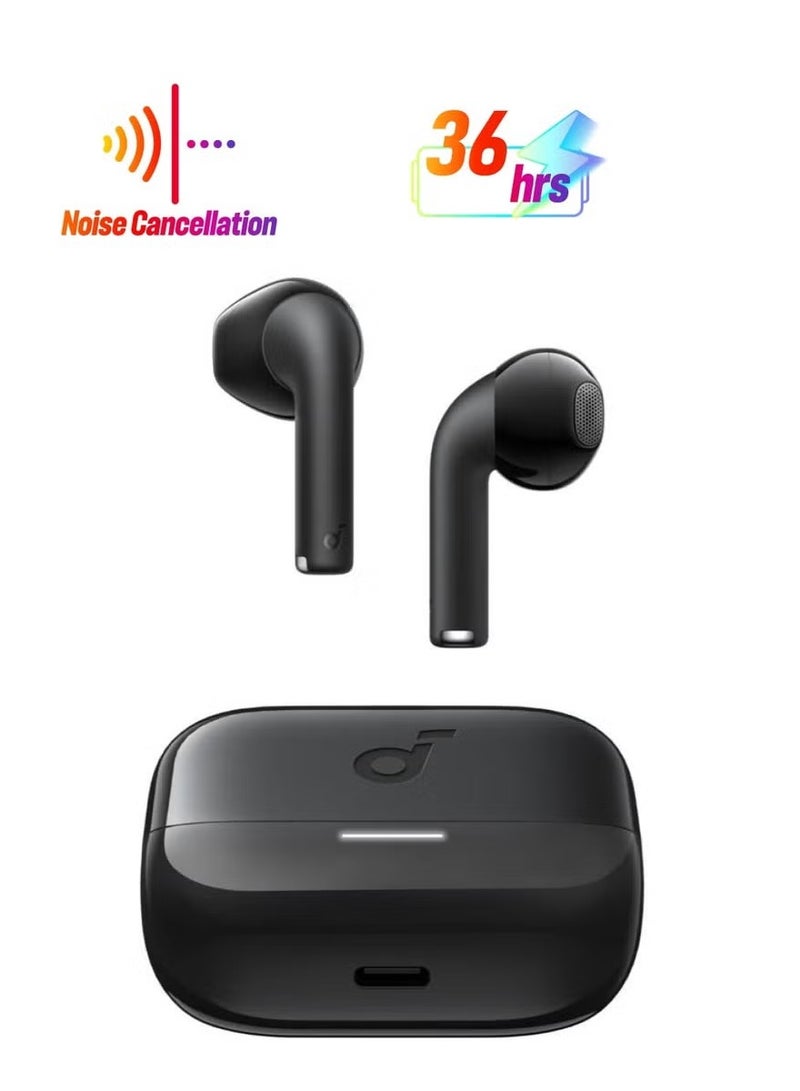 سماعات أذن K20i شبه داخل الأذن، بلوتوث لاسلكي، 36 ساعة وقت تشغيل، شحن سريع، صوت واضح، ملاءمة مريحة، مكالمات واضحة بميكروفونين ENC، EQ مخصص، IPX5، بلوتوث 5.3، تحكم عبر التطبيق - أسود - Image 1
