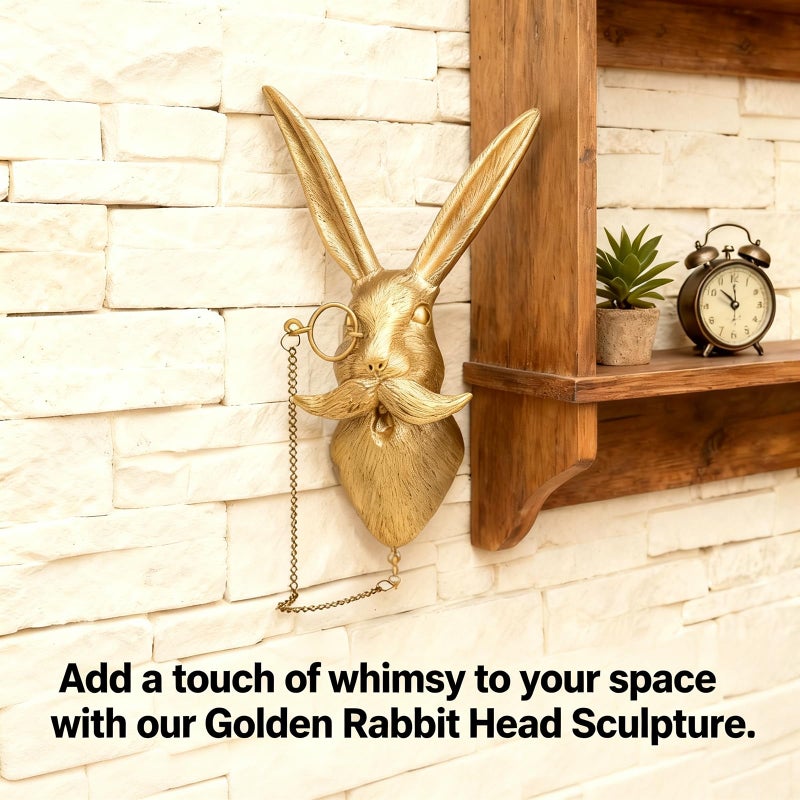 O-FarFarm Rabbit Head Wall Decor - Handmade Resin Animal Sculpture vintage wall decor for Modern Farmhouse, Nursery, Living Roomï¼ŒLightweight Easy to Install | Waterproof Indoor/Outdoor Art, Pet-Safe Home Decor, Unique Gift for Animal Lovers - Image 4