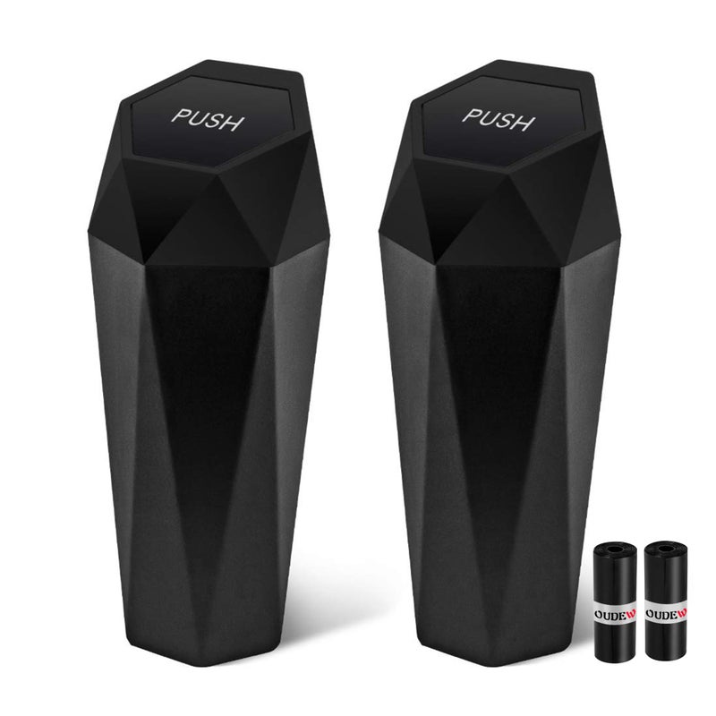OUDEW Car Trash Can with Lid - 2-Pack, Interior Accessories for Vehicles, Leakproof Garbage Can with 30 Detachable Trash Bags, Multipurpose Organizers and Storage Solutions for Home and Office - Image 1