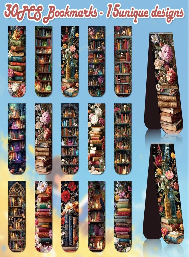 Wxiben هدايا فواصل كتب مغناطيسية بتصميمات كلاسيكية - Wxiben، 30 قطعة من فواصل الكتب المغناطيسية بتصميمات زهور عتيقة، مشابك صفحات مغناطيسية على شكل زهور، هدية مثالية لمحبي الكتب من النساء والرجال والطلاب والمعلمين والقراء. - Image 3