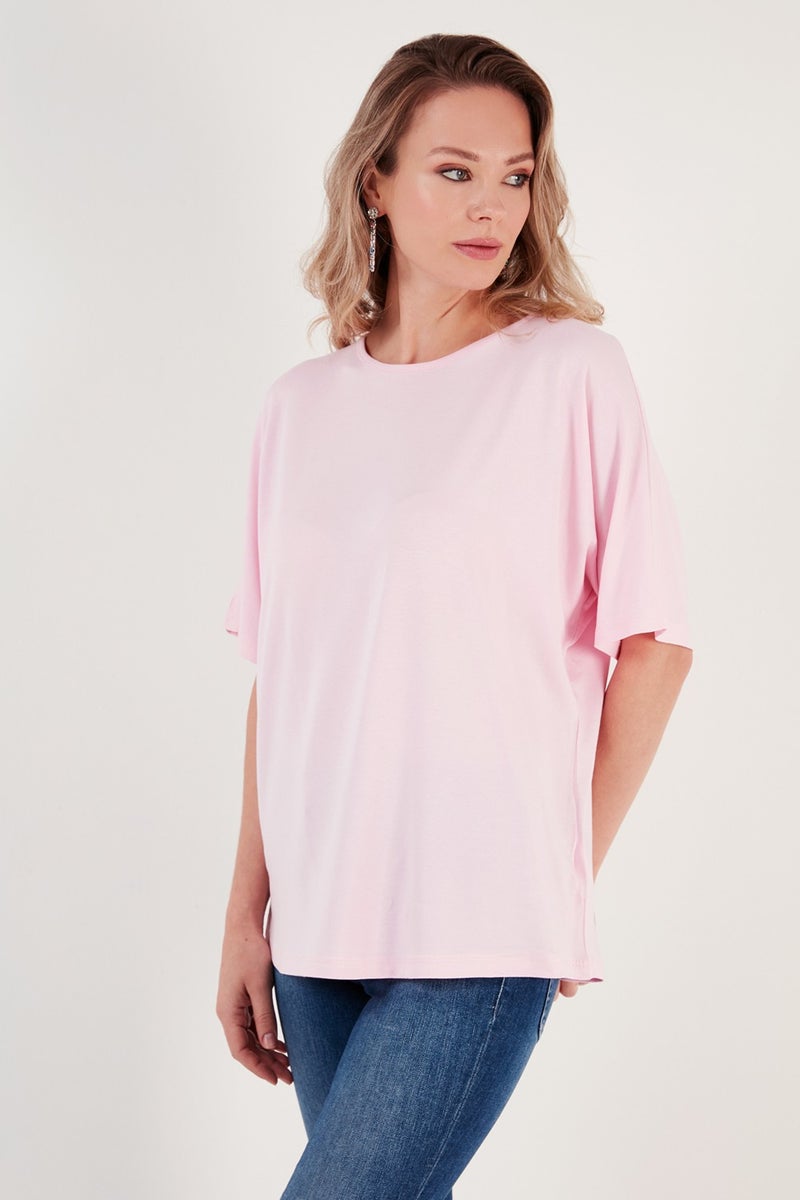 Lela Crew Neck Oversize Flexible Textured Blouse Women's Blouse 5864528  - Image 3