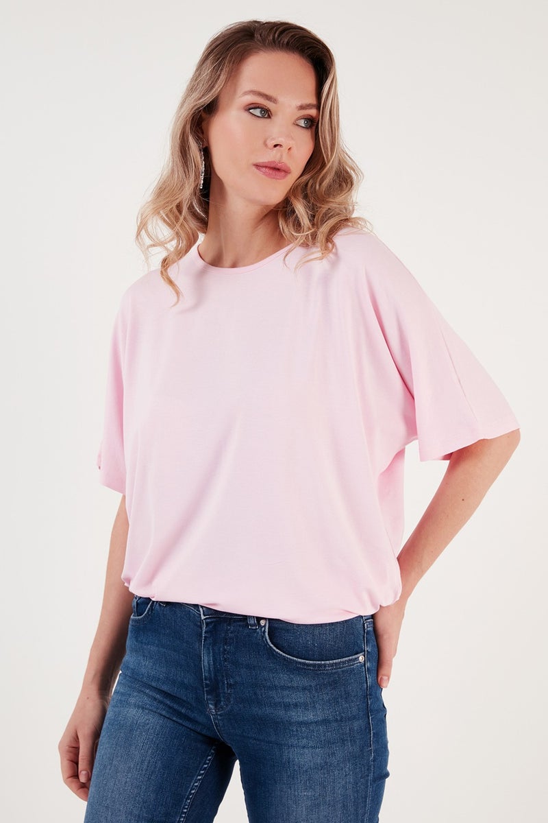 Lela Crew Neck Oversize Flexible Textured Blouse Women's Blouse 5864528  - Image 2