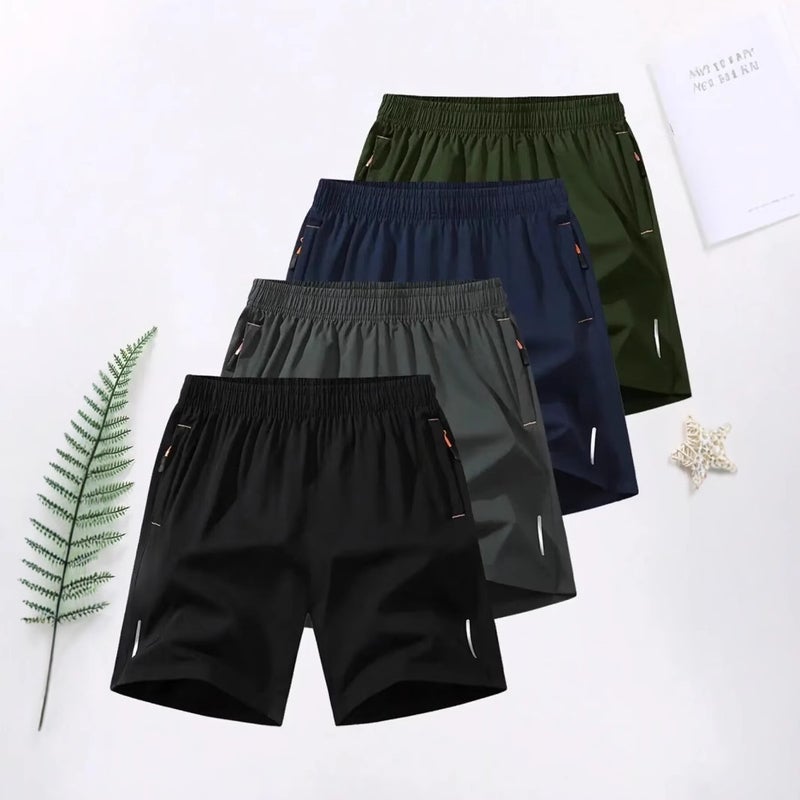 Summer Men'S Shorts Ice Silk Sports Quick-Drying Loose Five-Point Pants Men'S Running Outer Wear Beach Casual Mid-Pants Large Size - Image 2