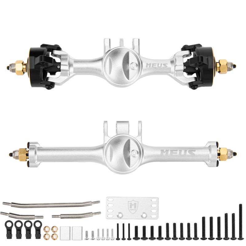 MEUS RACING 5mm ISO V2 TRX4M Axles with Adjustable Servo Mount for TRAXXAS 118 TRX4M RC Crawler Silver - Image 3