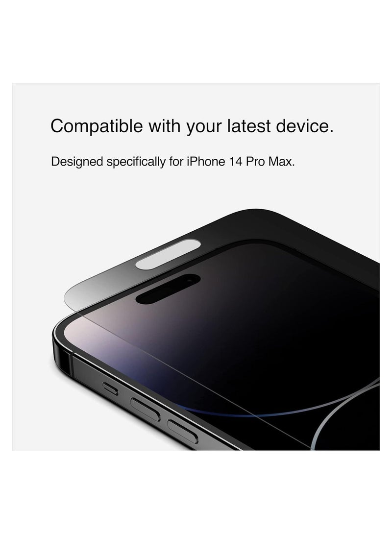 Raxoom Privacy Tempered Glass iPhone 14 Pro Max screen protector, Treated Surface with Anti-Fingerprint Coating, Anti-Spy and Bubble Free Application, Included Easy Align Tray, iPhone case compatible - Image 4