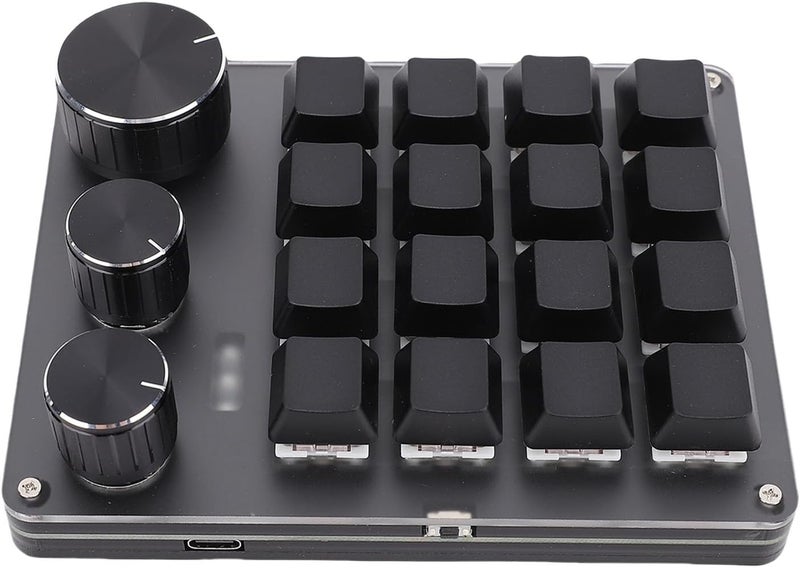 Light & sturdy CCYLEZ Programmable Macro Pad 16 Key with 3 Knobs, Customizable Shortcut Keyboard, LED Backlit, Plug and Play Type C Wired for Design/Photo Editing (Black) Global flexible assemble picks - Image 3