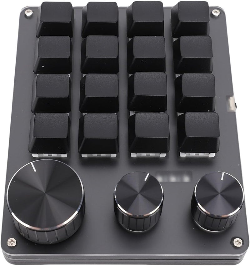 Light & sturdy CCYLEZ Programmable Macro Pad 16 Key with 3 Knobs, Customizable Shortcut Keyboard, LED Backlit, Plug and Play Type C Wired for Design/Photo Editing (Black) Global flexible assemble picks - Image 4