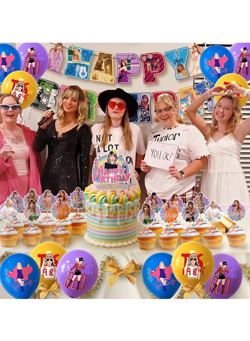 KASTWAVE 36Pcs Birthday Party Decorations, Birthday Balloons, CupCake Topper, Birthday Banner, Birthday Party Supplies - Image 2