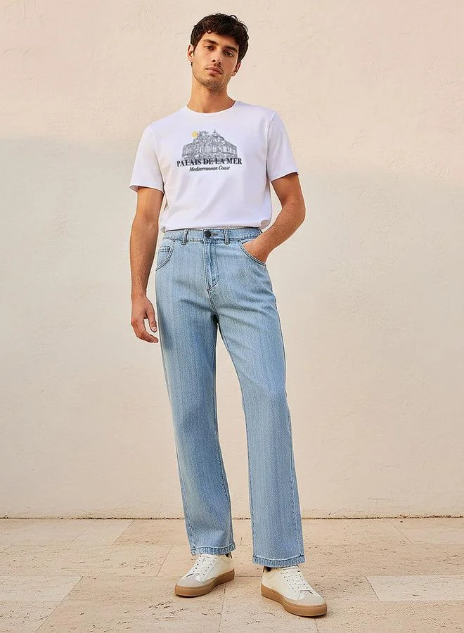Lee Cooper Blue Lee Cooper Men Regular Fit Mid-Rise Jeans for Men | Best Price UAE