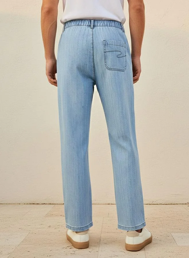 Lee Cooper Blue Lee Cooper Men Regular Fit Mid-Rise Jeans for Men | Best Price UAE