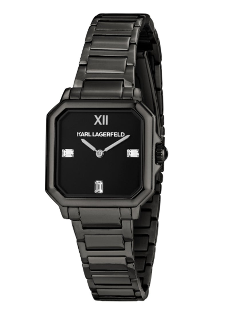 Karl Lagerfeld Women's 33X27.8MM Black, Sunray Dial Grey Stainless Steel Watch - R0553102504 - Image 1