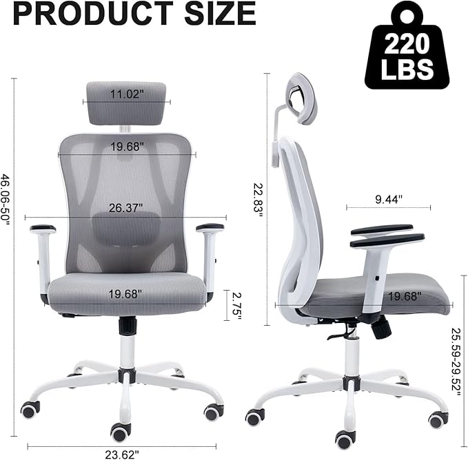 Multiwood Advanced Comfort Professional Chair with Balanced Lumbar Support, Durable Build and Extended Sitting Ease – Grey - Image 1
