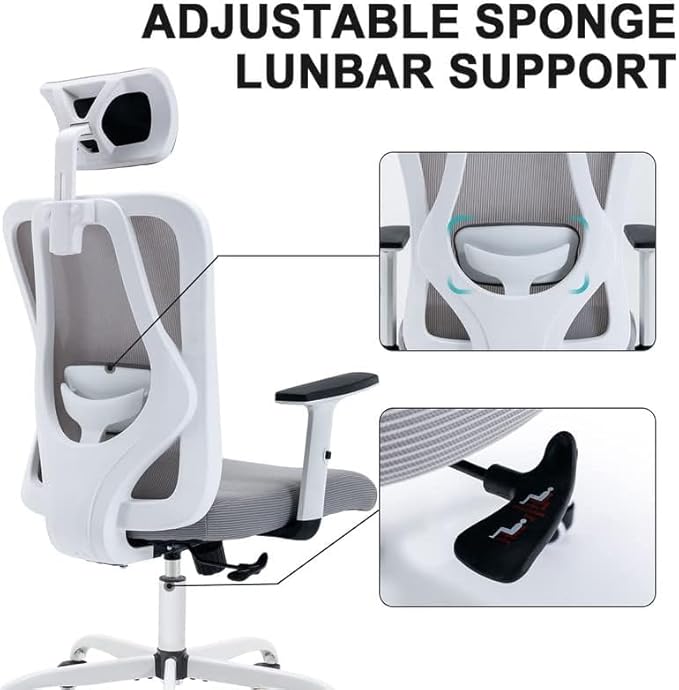 Multiwood Advanced Comfort Professional Chair with Balanced Lumbar Support, Durable Build and Extended Sitting Ease – Grey - Image 4