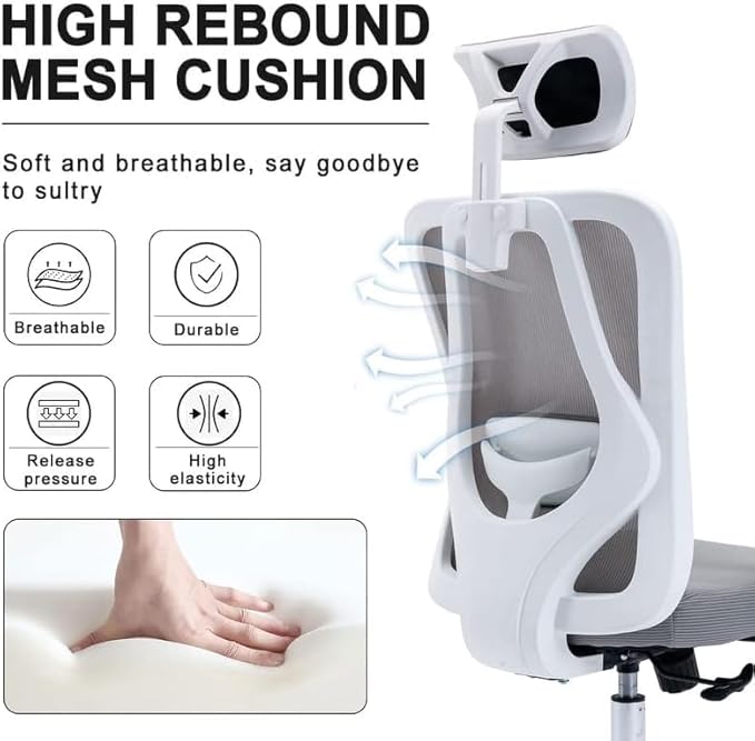 Multiwood Advanced Comfort Professional Chair with Balanced Lumbar Support, Durable Build and Extended Sitting Ease – Grey - Image 2