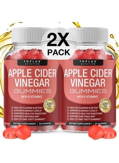 Toplux Apple Cider Vinegar Gummies - 1000mg ACV with B12, Beet Root, Pomegranate for Immune System, Detox & Cleanse, Gummy Alternative to Apple Cider Vinegar Capsules, for Men Women 2X Pack  - Image 1